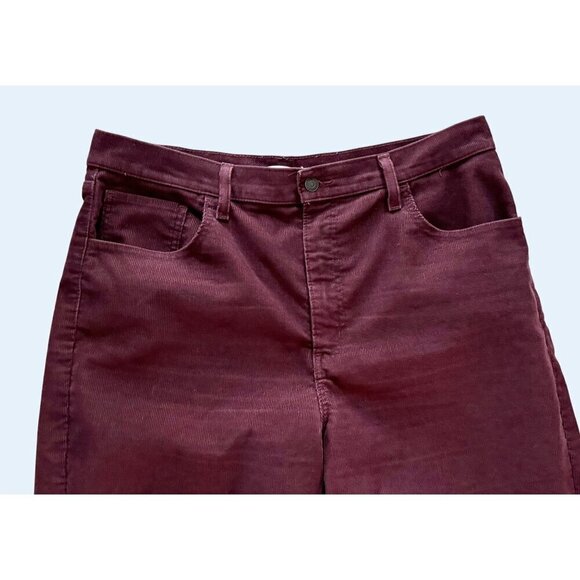 LEVI'S High Waisted Mom Corduroy Jeans Burgundy Maroon Size 34 - Picture 3 of 8